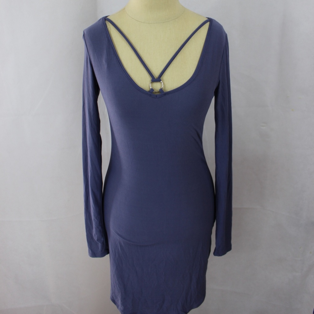 Planet Gold Strap-Detailed Soft Bodycon Dress